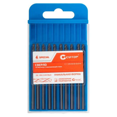 Сверло по металлу Cutop Special, HSS-G, 5 х 86/46 мм (10 шт) 54-950