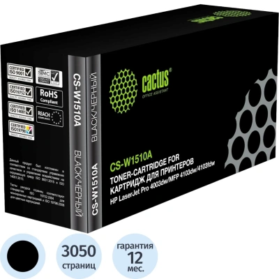 Картридж лазерный Cactus CS-W1510A W1510A чер. для HP LJ 4003dw/MFP 4103dw