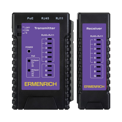 Кабельный тестер Ermenrich NetGeeks NP10, фиолетовый