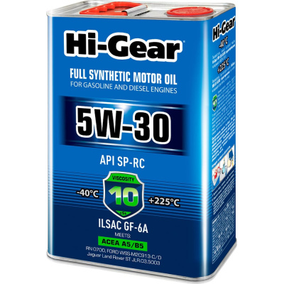 Масло моторное Hi-Gear синтетическое 5W-30 SP-RC, A5/B5, GF-6A, 4 л.