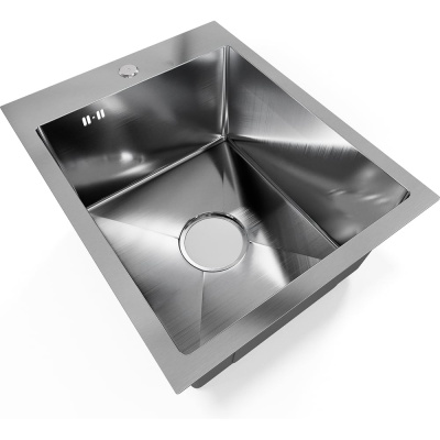 Мойка кухонная из нержавеющей стали Bauedge BAU SOUL КТ4050S SATIN, сифон EASY CLEAN в комплекте