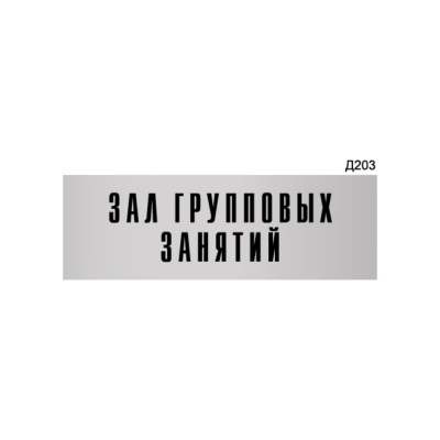 Информационная табличка GRM зал групповых занятий прямоугольная д203 300x100 мм