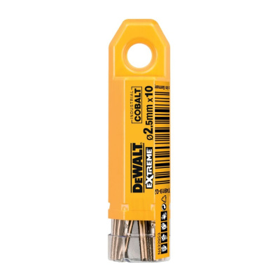 Сверло DEWALT DT4919, по металлу COBALT 5%, 2.5 x 57 x 30 мм, 10 шт