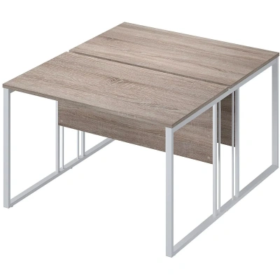 Раб.станция Комус Мебель К-Loft 241S017 1180х1370 2раб.м. дуб сон.темн/бел