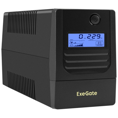 Источник бесперебойного питания ExeGate Smart LB-800.LCD.AVR.2SH.USB 800VA/480W, LCD, AVR, 2 Schuko, USB