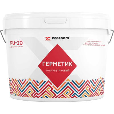 Полиуретановый герметик ECOROOM 2K PU-20, серый, 12.5 кг, E-PUгерм-12524