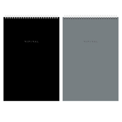 Блокнот ДЭК А4, 198х297 мм, 80 л., КОМПЛЕКТ 2 шт., гребень, подложка, BRAUBERG "Minimal Classic", 116452
