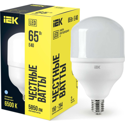 Лампа LED HP 65Вт 230В 6500К E40 IEK