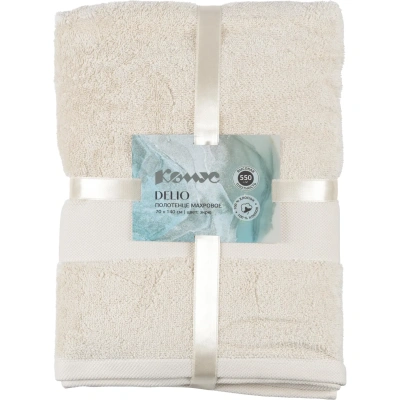 Полотенце махровое Делио Комус/аквасофт 550г/м2, 70x140, экрю