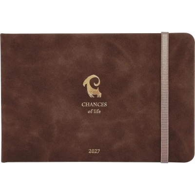 Еженедельник датированный 2027 IF 160x105 64л тверд с рез Шанс I2052/brown