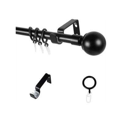 Металлический карниз LM DECOR лайт сфера, диаметр 19 мм, 1.6 м, черный матовый