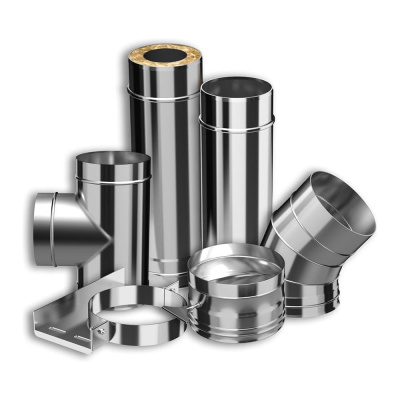 Комплект дымохода МЕТАЛЛИК И КО угловой 200x115x5000; Оц 0.50 + AISI 430 0.50 (КОНДЕНСАТ)