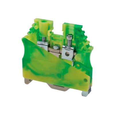 Клеммник на DIN-рейку Klemsan 10 мм.кв., земля; AVK6/10T 25 шт