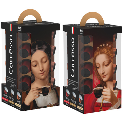 Кофе в капсулах 50 порций "Ассорти 3 вкусов" для Nespresso, COFFESSO, 100944