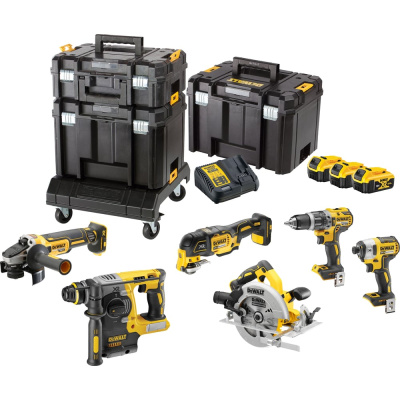 Набор электроинструмента Dewalt 18 В: перфоратор + дисковая пила + УШМ + дрель + шуруповерт + реноватор
