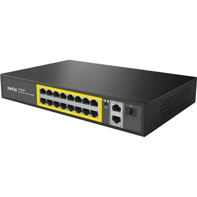 Коммутатор Netis P116GH 16х100 Мбит/с PoE+ 240Вт, 2х1000 Мбит/с, 1xSFP