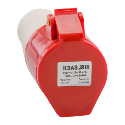 Розетка кабельная КЭАЗ 214-16А-6h-380AC-3P+PE-IP44 5 шт