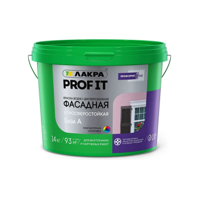 Фасадная краска Лакра PROF IT База А 14 кг