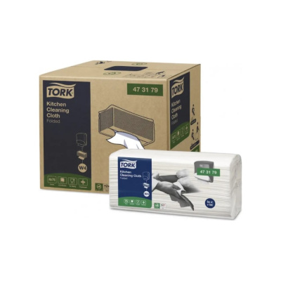 Нетканый материал для кухни Tork категория качества Premium, 1-слой, белый, 75 шт
