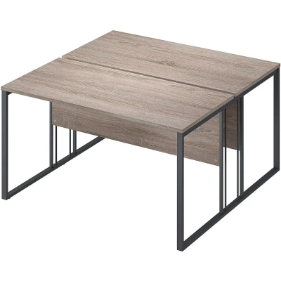 Раб.станц.Комус Мебель К-Loft 241S018 1380х1370х752 2раб.м. дуб сон.тем/чер