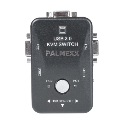 Коммутатор PALMEXX KVM-переключатель VGA+USB на 2 компьютера KVM-21UA PX/KVM-VGA