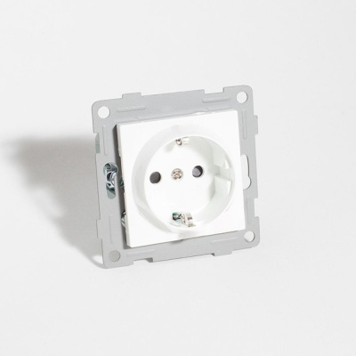 Розетка электрическая 2К+З SPL, 16А, 220-250V (белый) 12 шт.