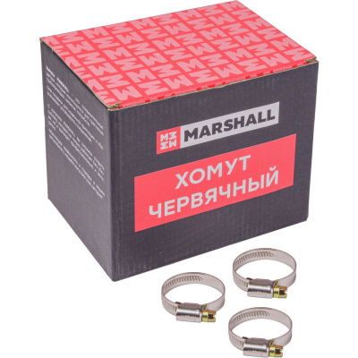 Хомут червячный MARSHALL 25-40 мм (нержавеющая сталь; кратность - 100 шт)