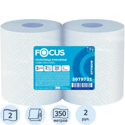 Бумага протирочная FocusJumbo 2сл 1000л24х35см 350м2рул/уп 5079731/50202788