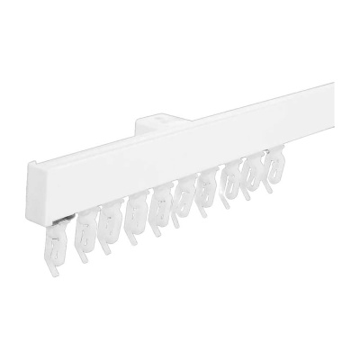Карниз для штор LM DECOR D2 алюминиевый, однорядный, потолочный, 240 см, белый