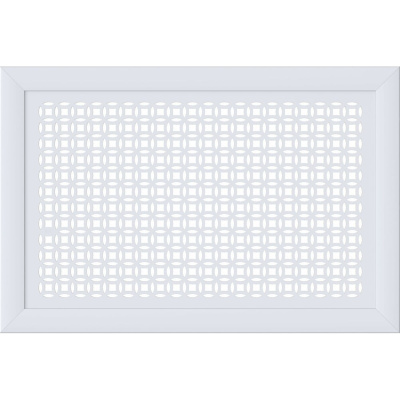 Декоративный экран для радиаторов и батарей Cosca Decor Модерн 600x900 мм, белый, сусанна, с рамкой