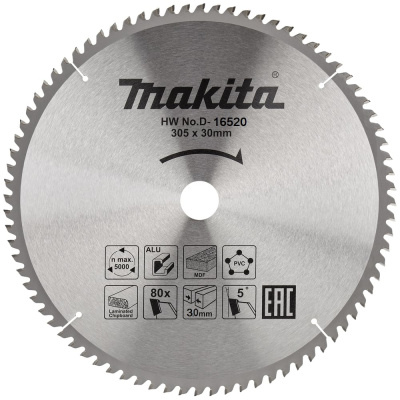 Пильный диск для алюминия 305x30 мм, 80T Makita