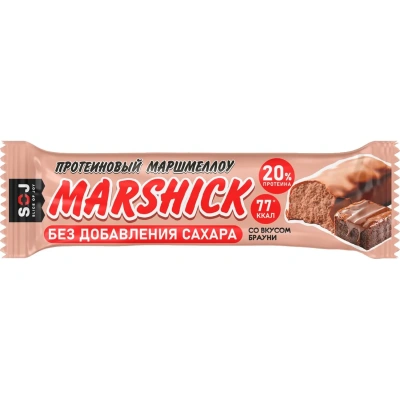 Батончик SOJ Маршмеллоу глазир протеин со вкус брауни без сах, 30гx16шт/уп