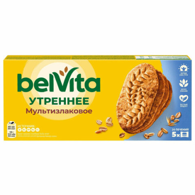 Печенье песочное BelVita Утреннее мульти-злаковое 225 г