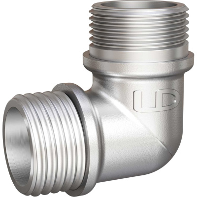 Угол 90 гр LD PRIDE DN20 (3/4") НР/НР латунь никель с биркой
