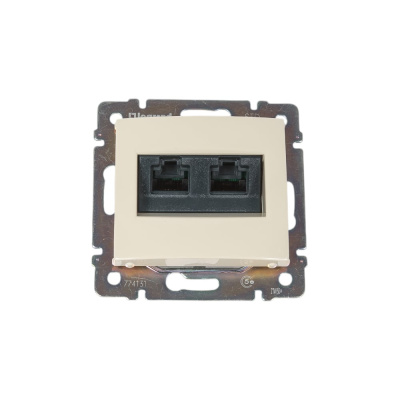Компьютерная двойная розетка с винтовым креплением, крем RJ45 5 кат Legrand