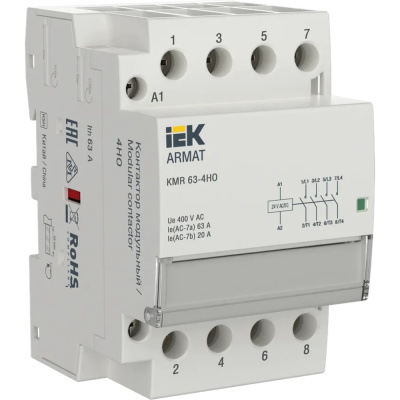 Модульный контактор IEK ARMAT KMR 63А, 24В AC/DC, 4НО