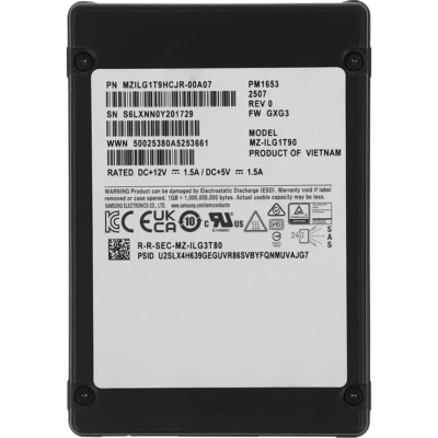 SSD накопитель Samsung PM1653 1920GB 2.5 SAS 24Gb/s MZILG1T9HCJR-00A07