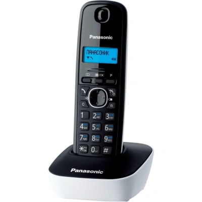 Радиотелефон PANASONIC KX-TG1611RUW, память 50 номеров, АОН, повтор, часы/будильник, белый