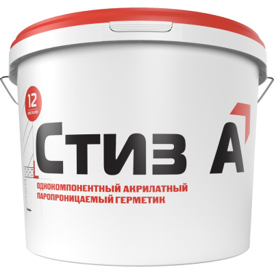 Герметик для монтажа окон акриловый паропроницаемый СТИЗ А ведро 7 кг