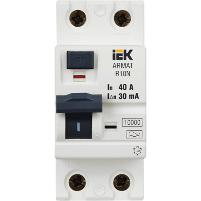 Выключатель дифференциального тока IEK ARMAT R10N 2P 40А 30мА тип A
