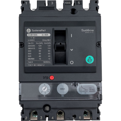 Автоматический выключатель Systeme Electric SYSTEMEPACT CCB100 100KA 3P3D TMD40