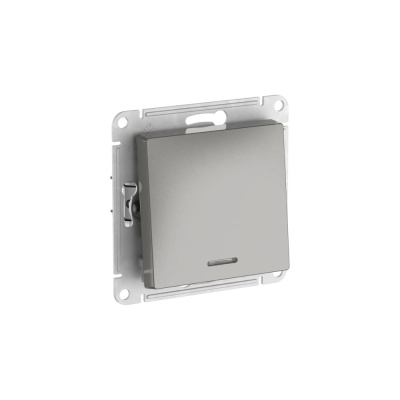 1-клавишный выключатель с подсветкой Systeme Electric ATLASDESIGN, сх.1а, 10АХ, мех., быстрозажимные клеммы, сталь