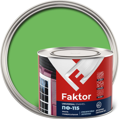 Эмаль ЯРОСЛАВСКИЕ КРАСКИ FAKTOR ПФ-115 (салатная; банка 1,9 кг)