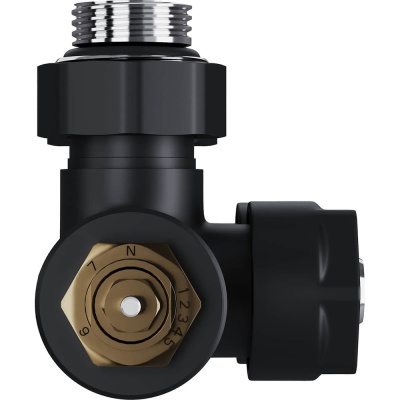 Узел нижнего подключения термостатический угловой Royal Thermo Design Pro 15 мм, М30x1.5, черный