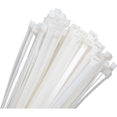 Нейлоновые стяжки Fortisflex КСС 9x400 мм, белый, 100 шт