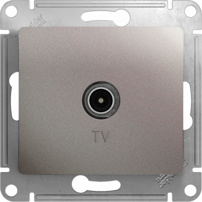 TV розетка Systeme Electric Glossa Платина, проходная 4DB SE