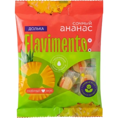 Конфеты FLAVIMENTO Ананас (дольки), флоу-пак 200г (15) СК ЦП