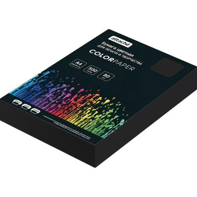 Бумага цветная Attache (черный интенсив), 80г, А4, 500 л