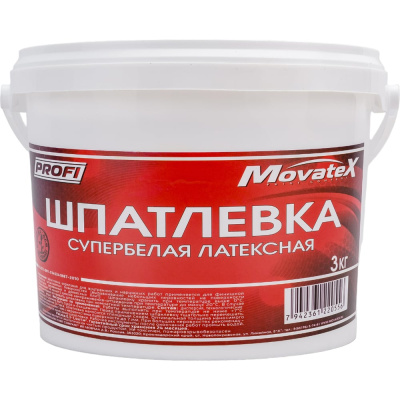 Шпаклевка латексная (3 кг; супербелая) Movatex Т05874