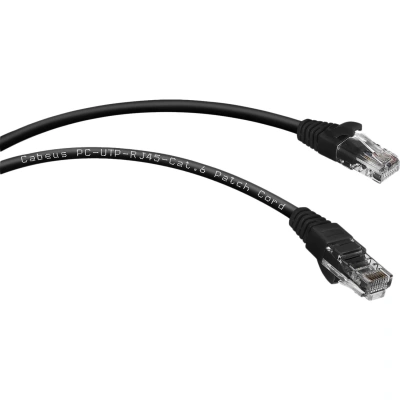 Патч-корд Cabeus PC-UTP-RJ45-Cat.6-2m-BK-LSZH U/UTP, кат6,2xRJ45/8p8c,черн
